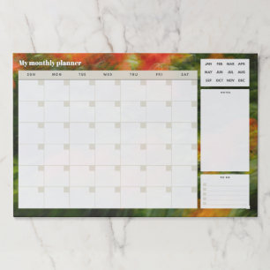 Abstract colorful garden art Monthly Planner Paper Pad