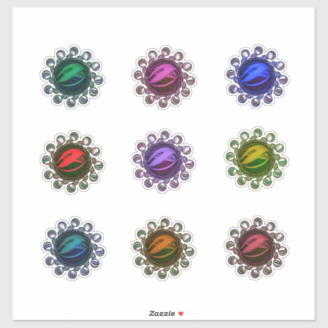 Abstract colorful gem collection  sticker (Sheet)