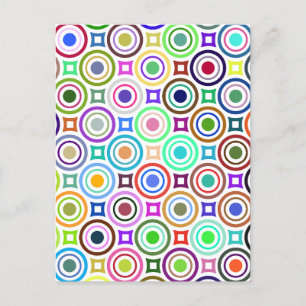 Abstract Colorful Geometric Circles Holiday Postcard