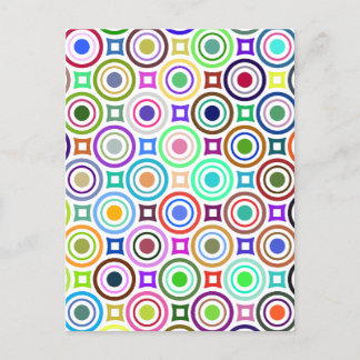 Abstract Colorful Geometric Circles Holiday Postcard