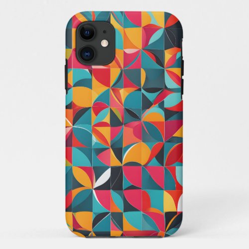 Abstract Colorful Geometric Design iPhone 11 Case