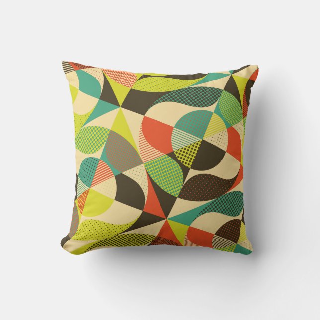 Abstract colorful geometric design. throw pillow (Front)