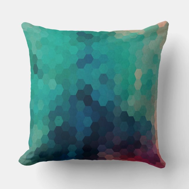 Abstract Colorful Geometric Digital Collage 3 Throw Pillow (Front)