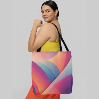 Abstract colorful geometric gradients tote bag