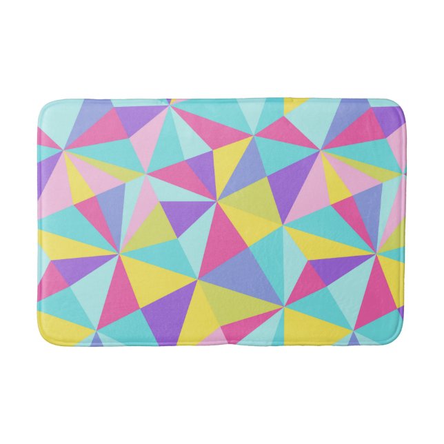 Abstract  Colorful Geometric Modern Pattern Bath Mat (Front)