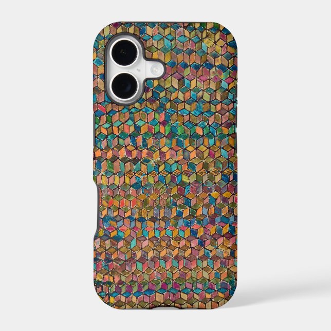 Abstract Colorful Geometric Patchwork Case-Mate iPhone Case (Back)