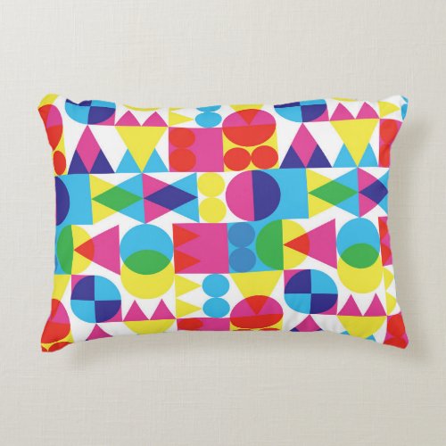 Abstract colorful geometric pattern design accent pillow