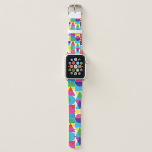 Abstract colorful geometric pattern design apple watch band