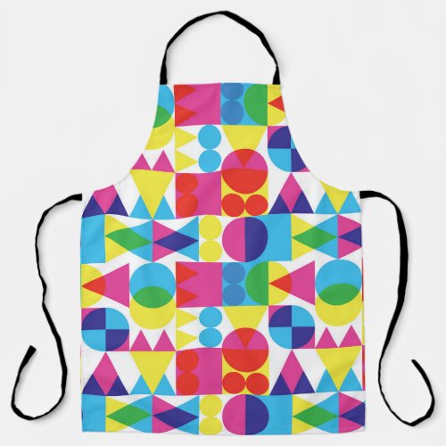 Abstract colorful geometric pattern design apron