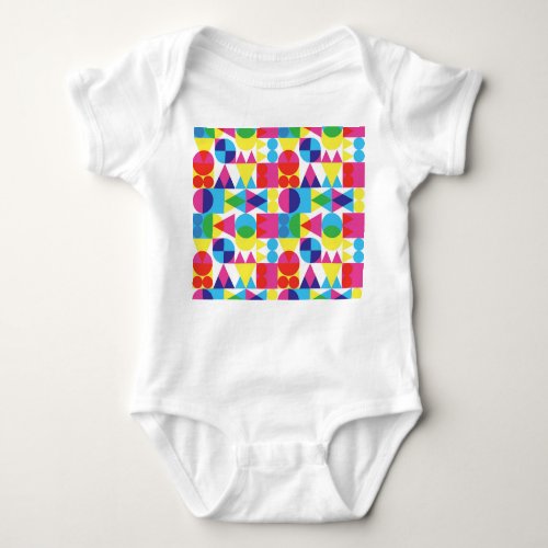 Abstract colorful geometric pattern design baby bodysuit