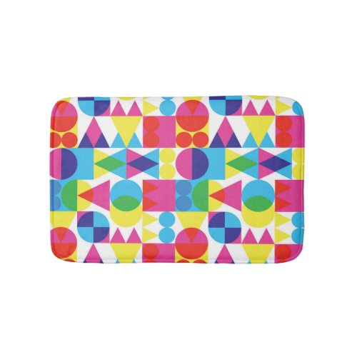 Abstract colorful geometric pattern design bath mat