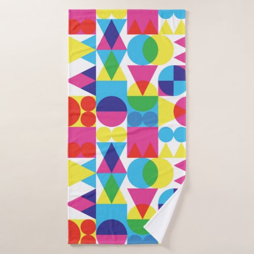 Abstract colorful geometric pattern design bath towel
