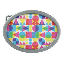 Abstract colorful geometric pattern design. belt buckle
