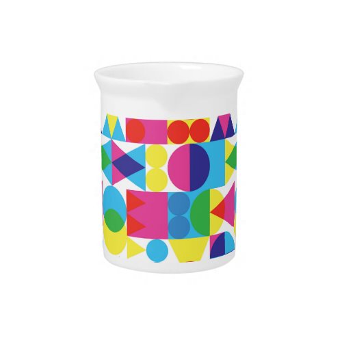 Abstract colorful geometric pattern design beverage pitcher