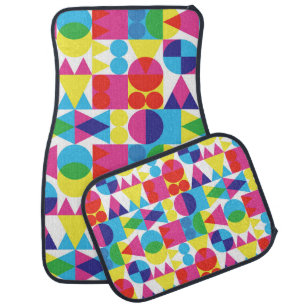 Abstract colorful geometric pattern design. car floor mat