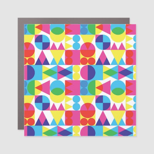 Abstract colorful geometric pattern design car magnet