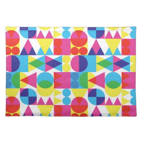 Abstract colorful geometric pattern design cloth placemat