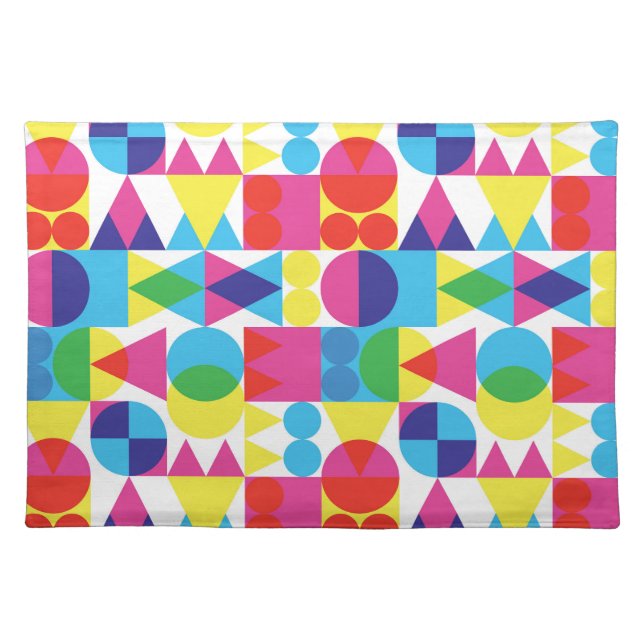 Abstract colorful geometric pattern design. cloth placemat (Front)
