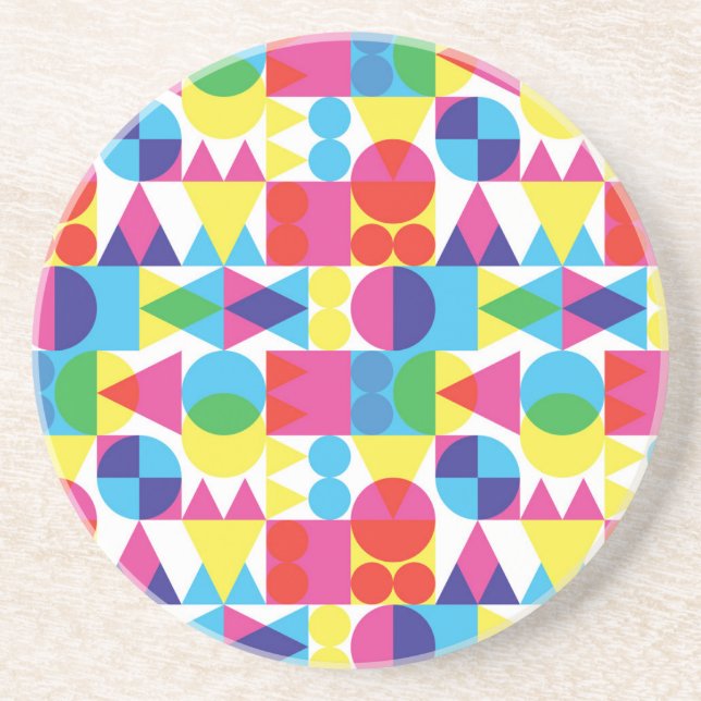 Abstract colorful geometric pattern design. coaster (Front)