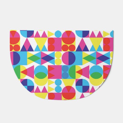 Abstract colorful geometric pattern design doormat