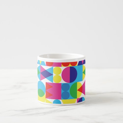 Abstract colorful geometric pattern design espresso cup