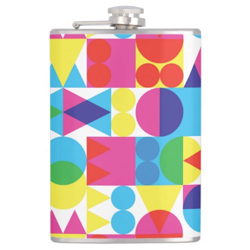 Abstract colorful geometric pattern design flask