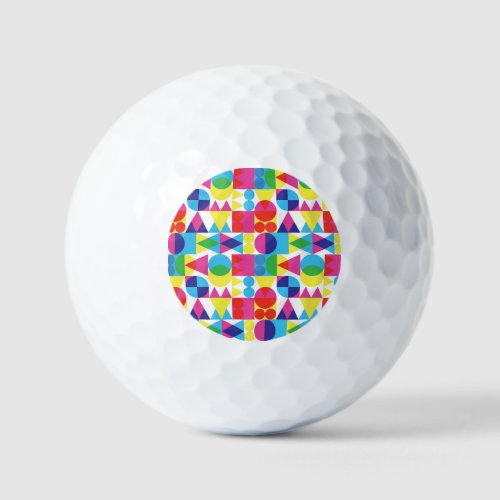 Abstract colorful geometric pattern design golf balls