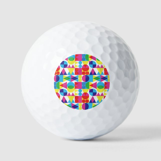 Abstract colorful geometric pattern design. golf balls (Front)