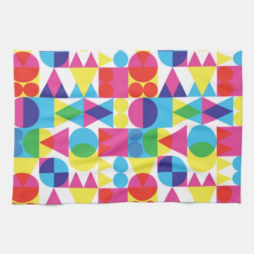 Abstract colorful geometric pattern design kitchen towel