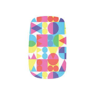 Abstract colorful geometric pattern design. minx nail art