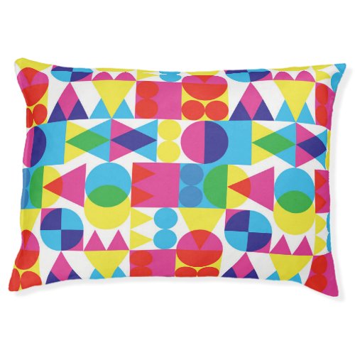 Abstract colorful geometric pattern design pet bed