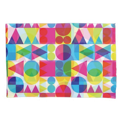 Abstract colorful geometric pattern design pillow case
