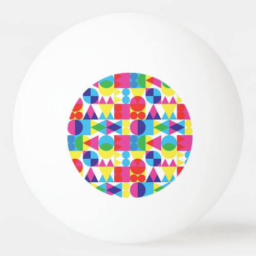 Abstract colorful geometric pattern design ping pong ball