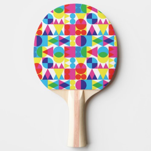 Abstract colorful geometric pattern design ping pong paddle