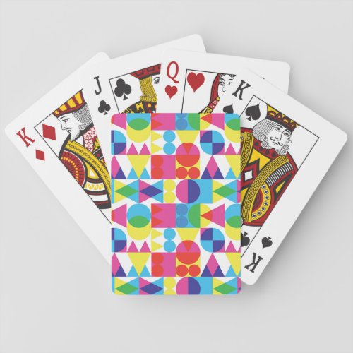 Abstract colorful geometric pattern design playing cards