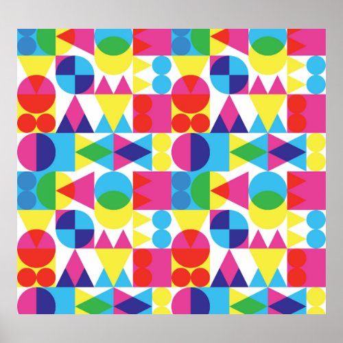 Abstract colorful geometric pattern design poster