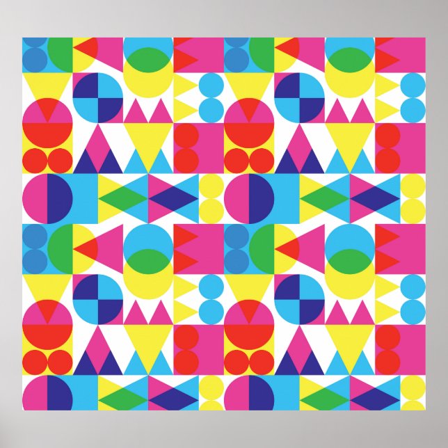 Abstract colorful geometric pattern design. poster (Front)