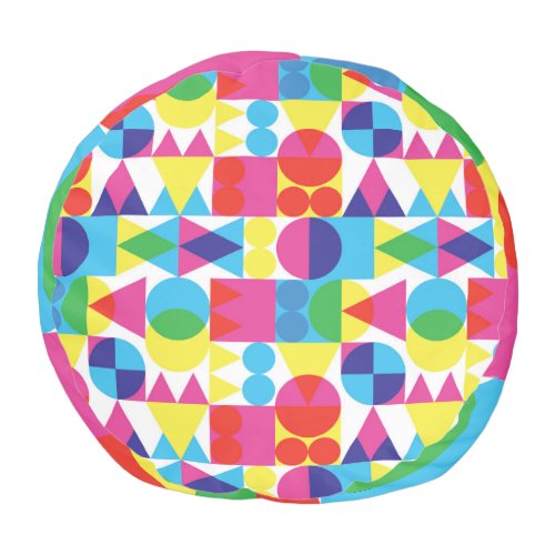Abstract colorful geometric pattern design pouf