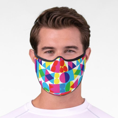 Abstract colorful geometric pattern design premium face mask