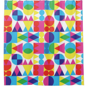 Abstract colorful geometric pattern design. shower curtain