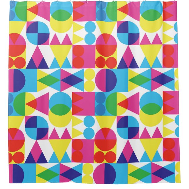 Abstract colorful geometric pattern design. shower curtain (Front)