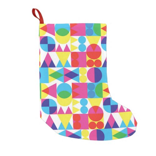 Abstract colorful geometric pattern design small christmas stocking
