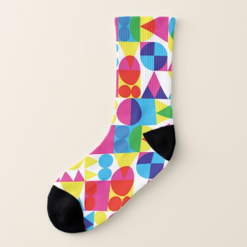 Abstract colorful geometric pattern design socks