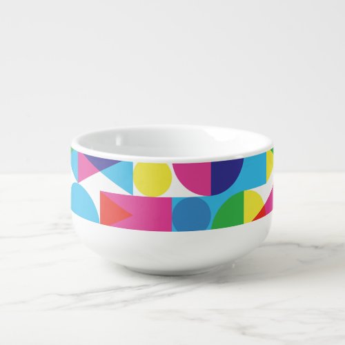Abstract colorful geometric pattern design soup mug
