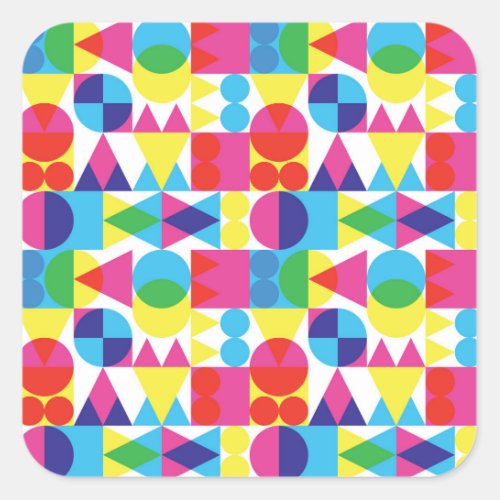 Abstract colorful geometric pattern design square sticker