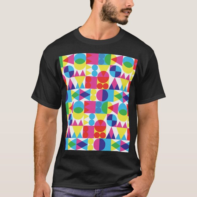 Abstract colorful geometric pattern design. T-Shirt (Front)