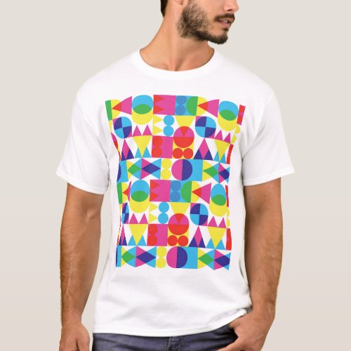 Abstract colorful geometric pattern design T_Shirt