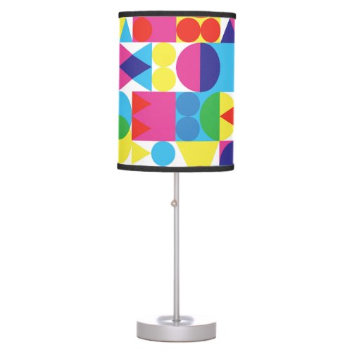 Abstract colorful geometric pattern design table lamp