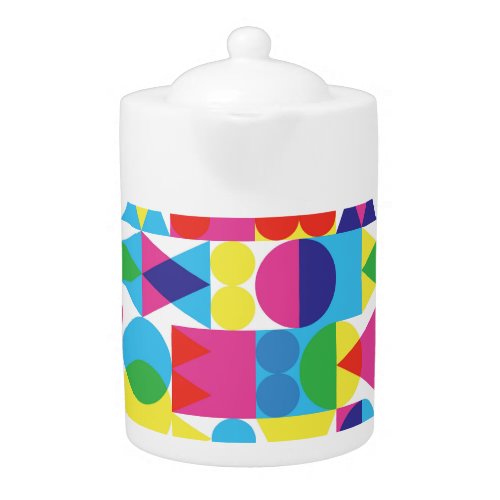 Abstract colorful geometric pattern design teapot