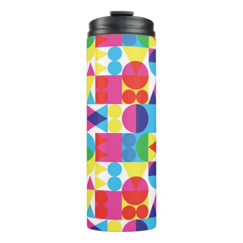 Abstract colorful geometric pattern design thermal tumbler